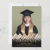 Modern Photo Graduation Announcement Card 案内状 (正面)