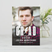 Modern Photo Graduation Announcement & Grad Party 招待状 (スタンド正面)