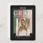 Modern Photo Graduation Class of 2026 招待状 (正面)
