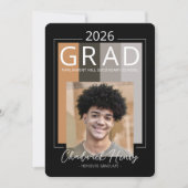 Modern Photo Graduation Colour Block Class of 2026 招待状 (正面)