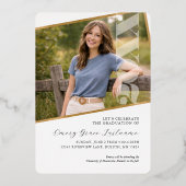 Modern Photo Graduation Foil Invitation 箔シーズンカード (裏面)