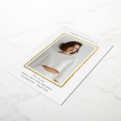 Modern Photo Graduation Gold Foil Announcement 箔招待状 (回転した状態)