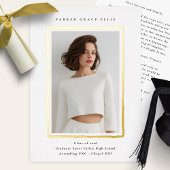 Modern Photo Graduation Gold Foil Announcement 箔招待状