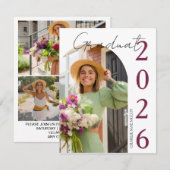 Modern Photo Graduation Invitation 出欠カード (正面/裏面)