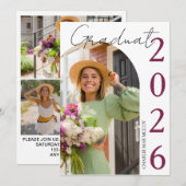 Modern Photo Graduation Invitation 招待状 (正面/裏面)