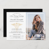 Modern Photo Graduation Nurse Pinning Ceremony 招待状 (正面/裏面)