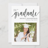 Modern Photo Graduation Open House Invitation サンキューカード (正面)