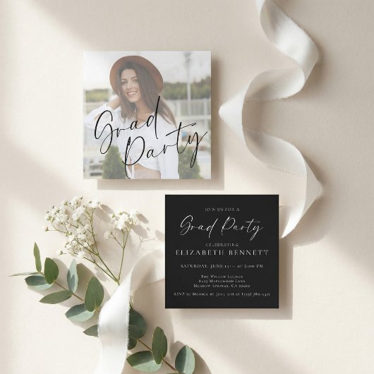Modern Photo Graduation Party エンクロージャーカード