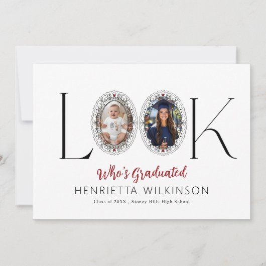 Modern photo Graduation Party Invitation 招待状 (正面)