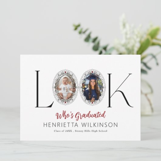 Modern photo Graduation Party Invitation 招待状 (スタンド正面)