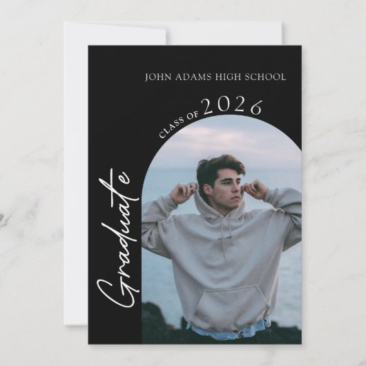 Modern Photo Graduation Party Invitation 招待状 (正面)