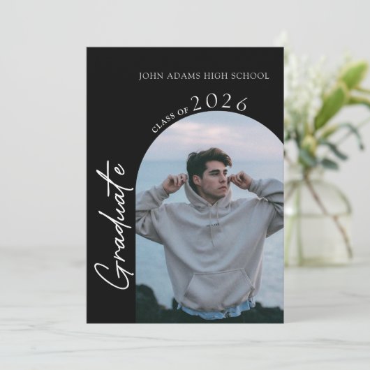 Modern Photo Graduation Party Invitation 招待状 (スタンド正面)