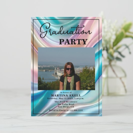 Modern Photo Graduation Party Invitation 招待状 (スタンド正面)