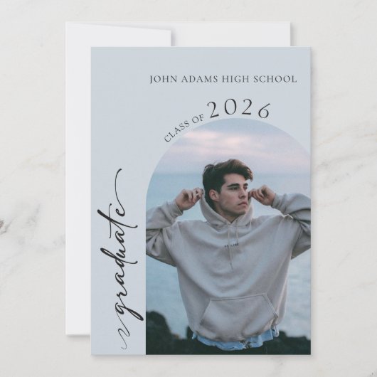 Modern Photo Graduation Party Invitation 招待状 (正面)