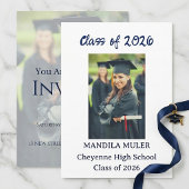 Modern Photo Graduation Party Invitation Class of 招待状