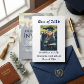 Modern Photo Graduation Party Invitation Class of 招待状