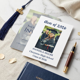 Modern Photo Graduation Party Invitation Class of 招待状