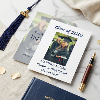 Modern Photo Graduation Party Invitation Class of 招待状