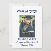 Modern Photo Graduation Party Invitation Class of 招待状 (正面)
