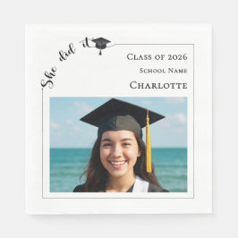 Modern photo Graduation Party luncheon スタンダードランチョンナプキン