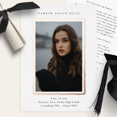 Modern Photo Graduation RoseGold Foil Announcement 箔招待状