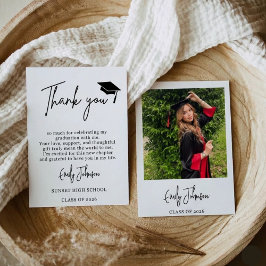 Modern Photo Graduation Thank You Card Elegant サンキューカード