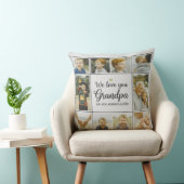 Modern Photo Grandpa Script Heart Throw Pillow クッション (椅子)