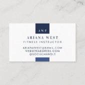 Modern Photo Grid Personal Trainer Fitness Coach 名刺 (裏面)