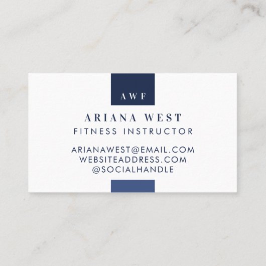 Modern Photo Grid Personal Trainer Fitness Coach 名刺 (裏面)