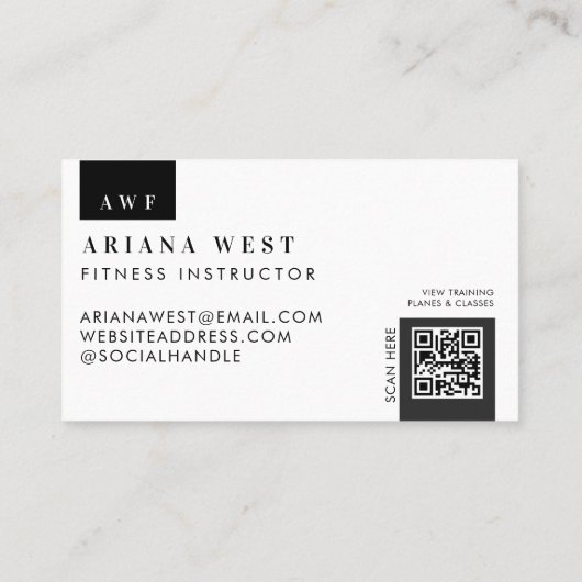 Modern Photo Grid Personal Trainer Fitness Coach 名刺 (裏面)