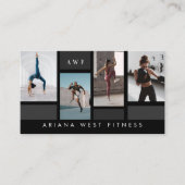 Modern Photo Grid Personal Trainer Fitness Coach 名刺 (正面)