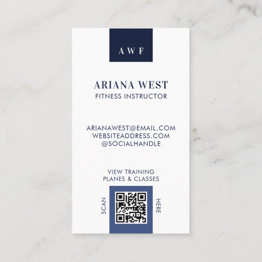 Modern Photo Grid Personal Trainer Fitness Coach 名刺 (裏面)