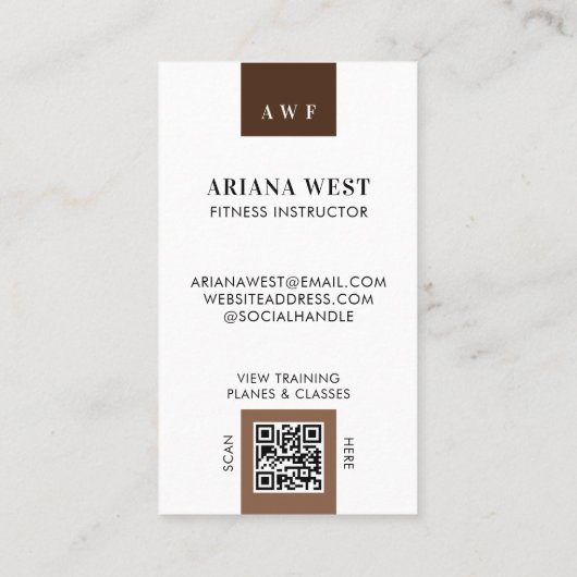 Modern Photo Grid Personal Trainer Fitness Coach 名刺 (裏面)