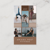 Modern Photo Grid Personal Trainer Fitness Coach 名刺 (正面)