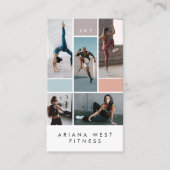 Modern Photo Grid Personal Trainer Fitness Coach 名刺 (正面)