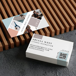 Modern Photo Grid Personal Trainer Fitness Coach 名刺