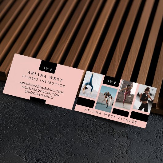 Modern Photo Grid Personal Trainer Fitness Coach 名刺