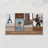 Modern Photo Grid Personal Trainer Fitness Coach 名刺 (正面)