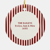 Modern Photo Happy Holidays Family Keepsake セラミックオーナメント (裏面)