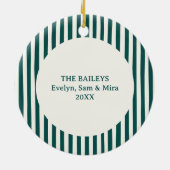 Modern Photo Happy Holidays Family Keepsake セラミックオーナメント (裏面)