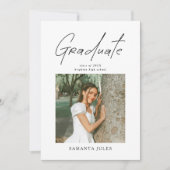 Modern Photo High School Graduation Announcement 案内状 (正面)