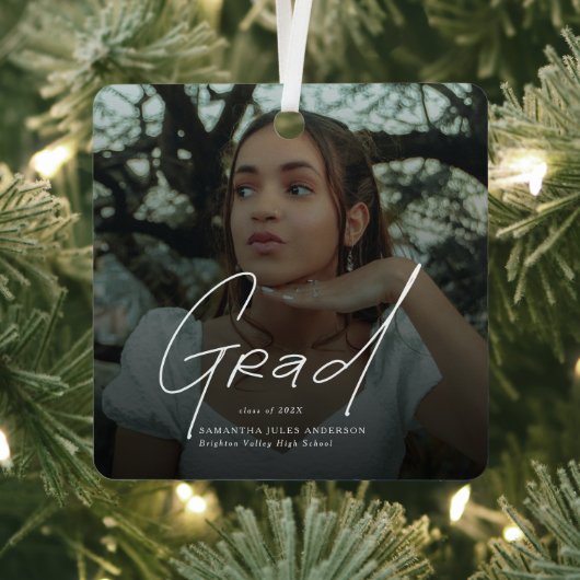 Modern Photo High School Graduation Gifts メタルオーナメント (インサイチュ)