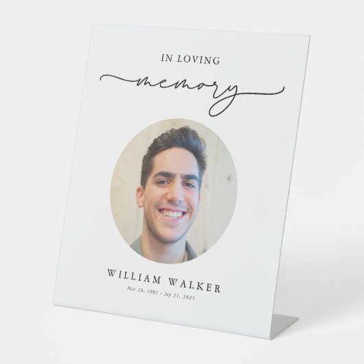 Modern Photo In Loving Memory Celebration Of Life 台座サイン (正面)