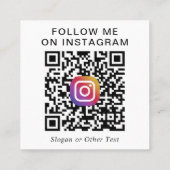 Modern Photo Instagram QR Code スクエア名刺 (裏面)
