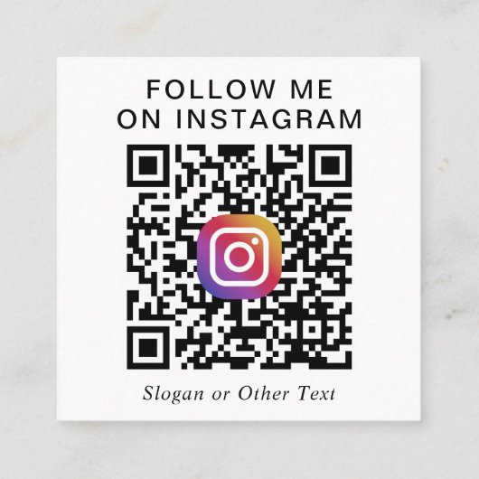 Modern Photo Instagram QR Code スクエア名刺 (裏面)