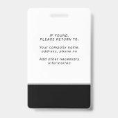 Modern photo logo company staff ID バッジ (裏面)