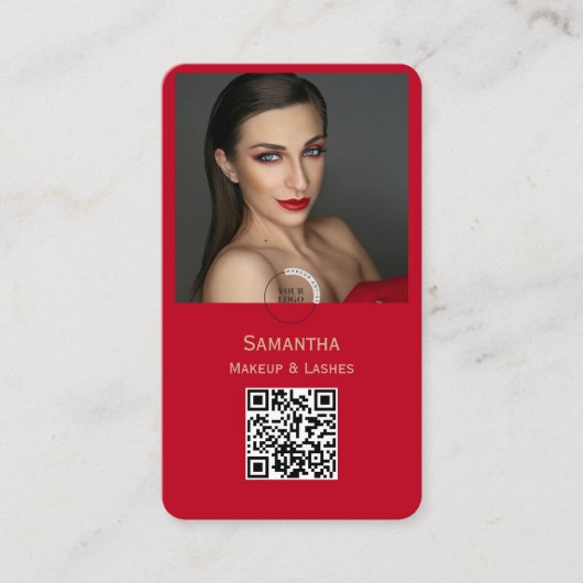 Modern Photo Makeup Business Card logo barcode  名刺 (正面)