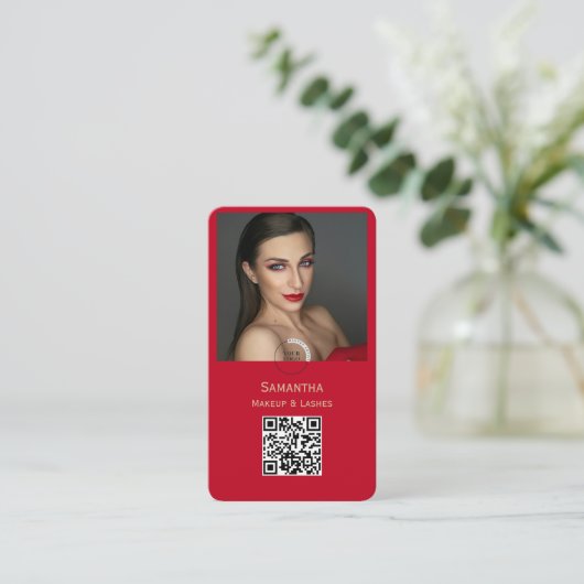 Modern Photo Makeup Business Card logo barcode  名刺 (スタンド正面)