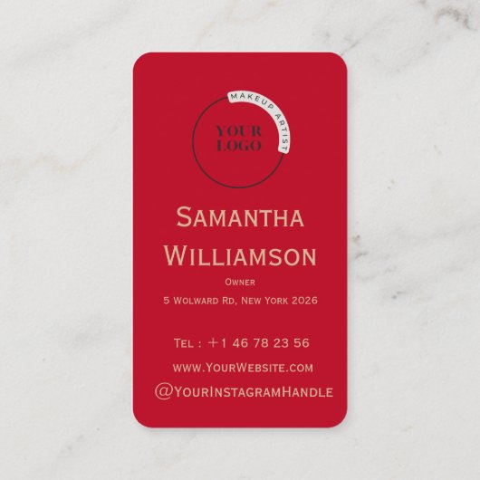 Modern Photo Makeup Business Card logo barcode  名刺 (裏面)