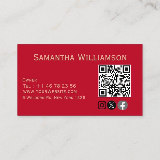 Modern Photo Makeup Business Card with barcode 名刺 (裏面)